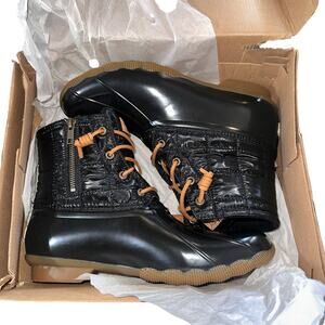 Sperry Saltwater shiny quilt women's  boots
